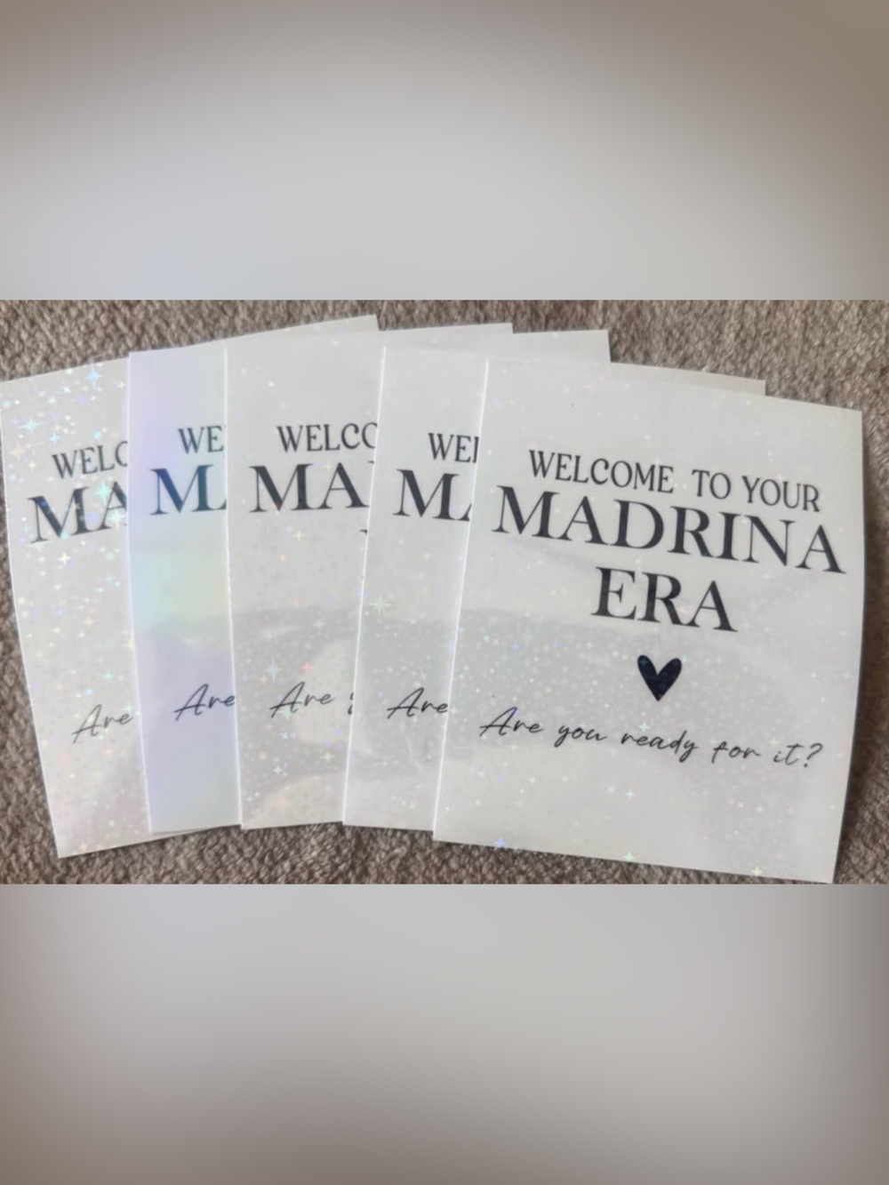 Welcome to Your Madrina Era Holographic UV DTF Cup Decal – Godmother Gift- QTY 5